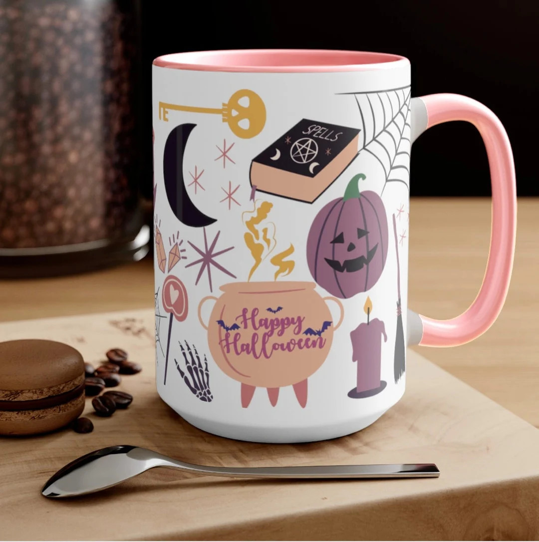 Pink Halloween Mug,Pink Pumpkin Mug,Hello Fall Mug,Hello Pumpkin,Fall Campfire Mug,Fall Mug,Pumpk... | Etsy (US)