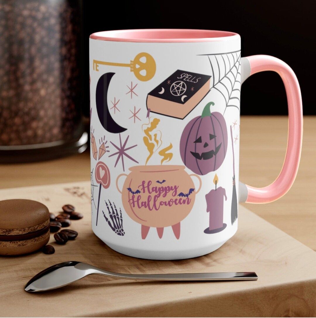 Pink Halloween Mug,Pink Pumpkin Mug,Hello Fall Mug,Hello Pumpkin,Fall Campfire Mug,Fall Mug,Pumpk... | Etsy (US)