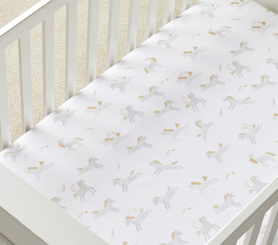 Mila Metallic Crib Fitted Sheet | Pottery Barn Kids