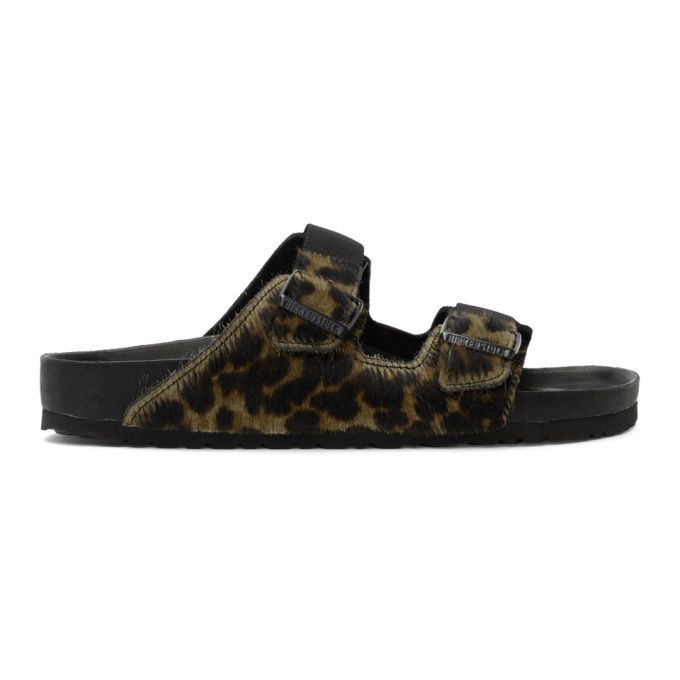 Random Identities Green Birkenstock Edition Pony Hair Leopard Arizona Sandals | SSENSE 