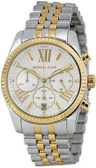 Michael Kors Lexington Chronograph Mother of Pearl Two-Tone Ladies Watch MK5955 | Amazon (US)