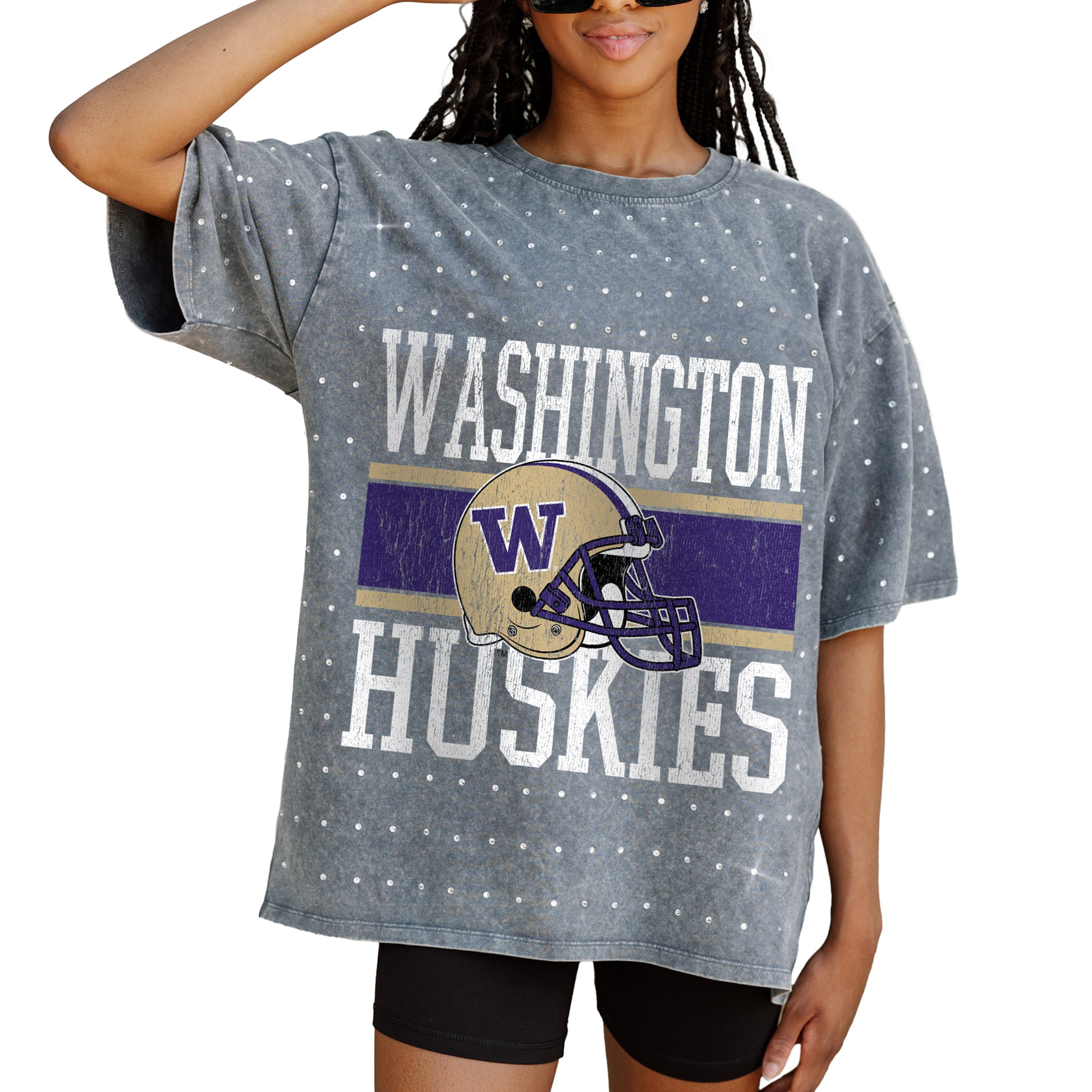 Washington Huskies Gameday Couture Women's On the Ball Oversized T-Shirt - Gray | Fanatics