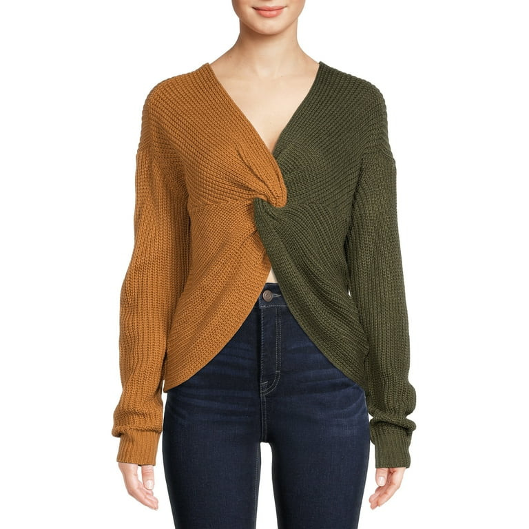 No Boundaries Juniors’ Twist Front Sweater | Walmart (US)