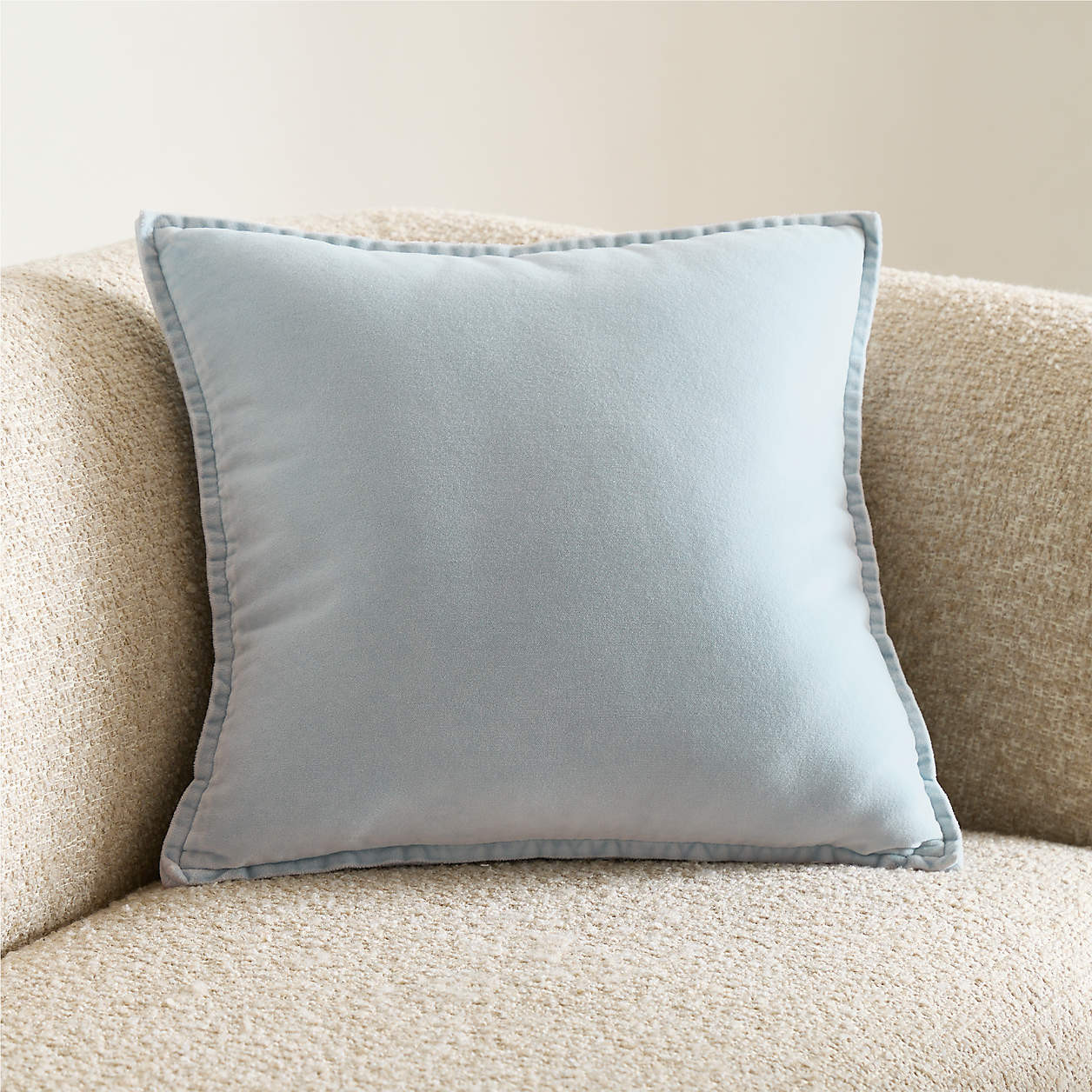 Relaxed Washed Organic Cotton Velvet 20"x20" Shadow Sage Green Throw Pillow Cover + Reviews | Cra... | Crate & Barrel