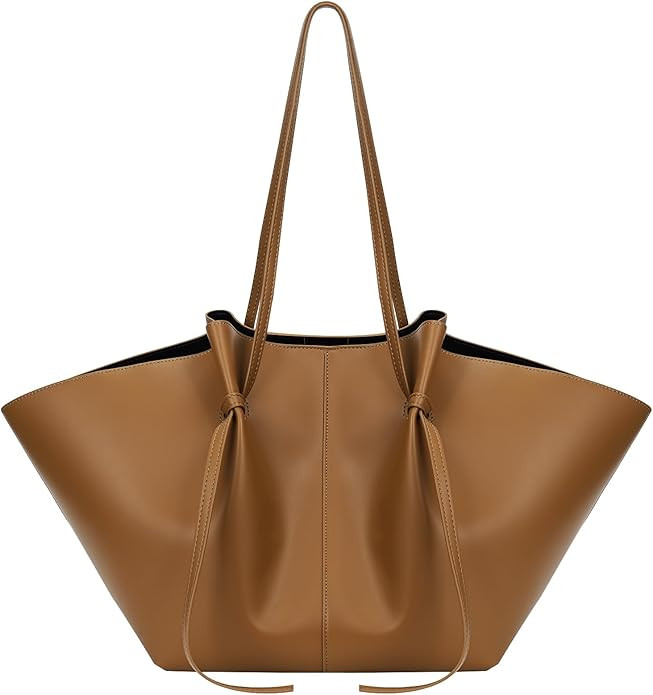 YFGBCX Tote Bag Smooth Leather Work Bag for Women Trendy Top Handle Bag Luxury Hobo Handbag with ... | Amazon (US)