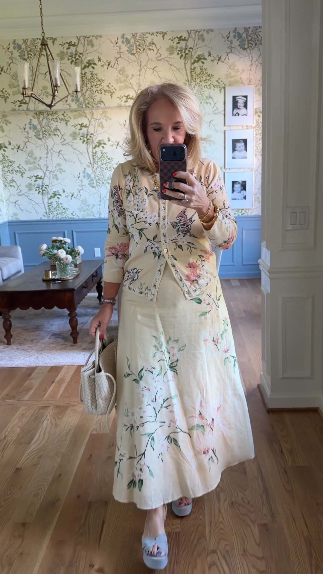 Sunday style! Wearing a medium in the sweater and 8 in the skirt. Shoes are true to size 

Would make the prettiest shower outfit 

#LTKWedding #LTKootd #LTKOver40