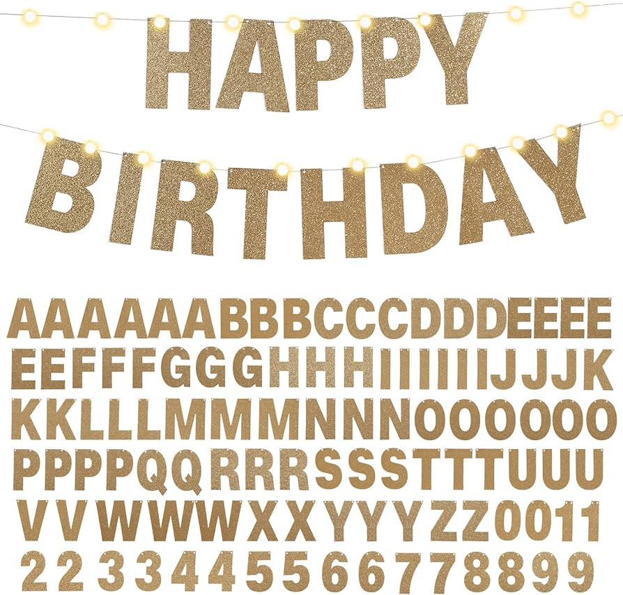 TaoBary 112 Pcs DIY Letter Kit Glitter Customizable Banner Letters Include 107 Letters and Number... | Amazon (US)