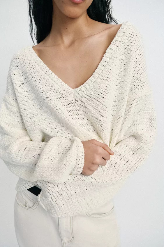 V-NECK KNIT JUMPER | Zara UK
