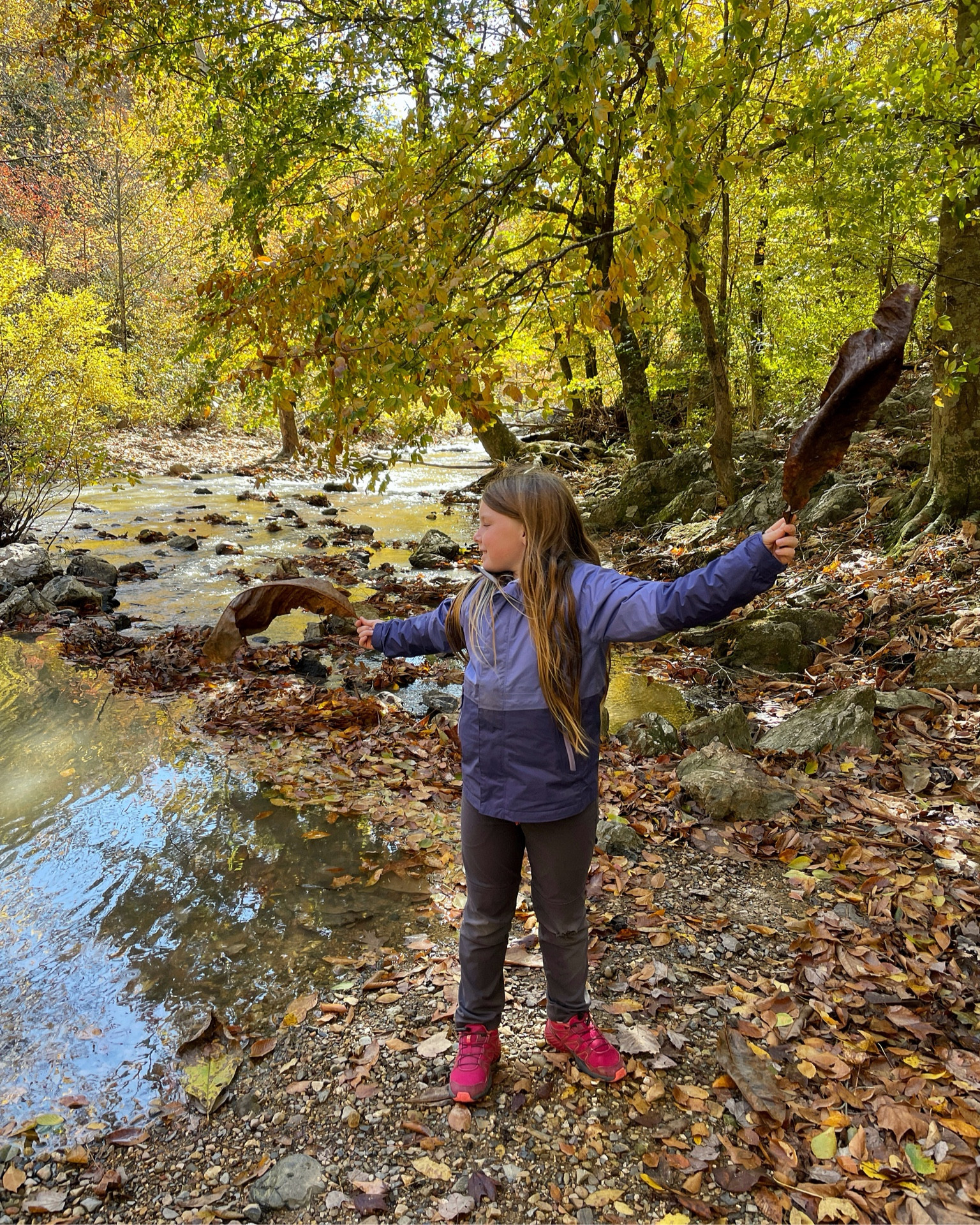 The best fall hiking ‘fit for kids: REI hiking pants, layered shirts, REI raincoat for warmth and Salomon trail running shoes. 

#LTKSeasonal