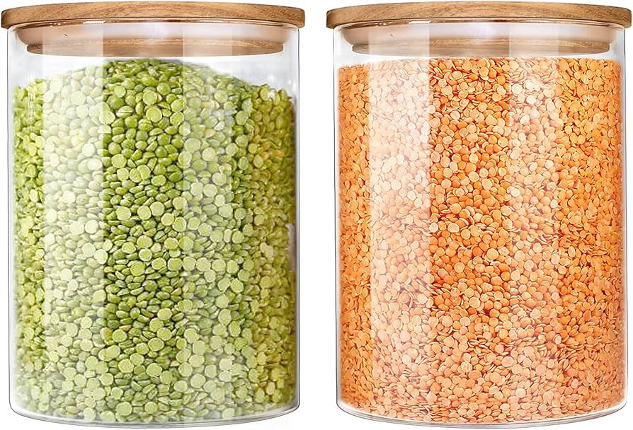 Urban Green Glass Jars with Airtight Lids, Airtight Glass Canisters set, Large Glass Storage Cont... | Amazon (US)