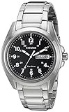 Citizen Men's Eco-Drive Weekender Garrison Field Watch in Stainless Steel, Black Dial, Arabic Mar... | Amazon (US)