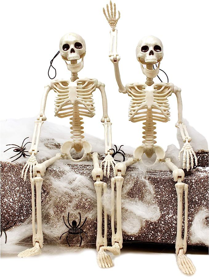 Amazon.com: JOYIN 2 Packs 16" Posable Halloween Skeletons | Full Body Posable Joints Skeletons fo... | Amazon (US)