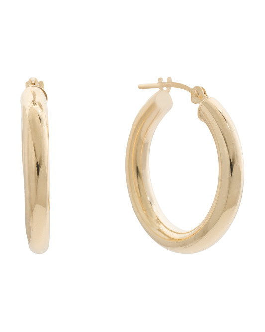 14kt Gold Chunky Hoop Earrings | TJ Maxx