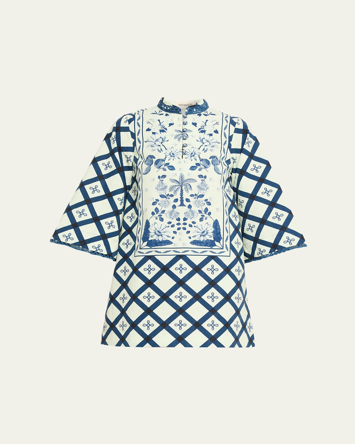 Palm Azulejos Mini Kaftan Dress | Bergdorf Goodman