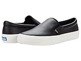 Keds Women's Jump Kick Leather Slip On Sneaker, Black, 5.5 | Amazon (US)