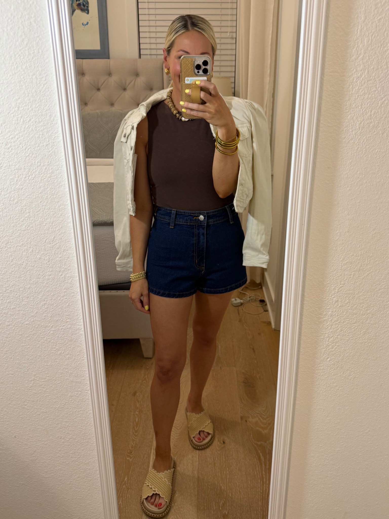 Dinner outfit 
Jacket- old Dillards and linking similar
Bodysuit- nuuds size small
Shorts- Target size 4 (size up one)
Shoes- pink lily use code Bobbi for discount 
Necklace- Erin McDermott use code bobbi for discount 

#LTKFindsUnder50 #LTKParties #LTKStyleTip