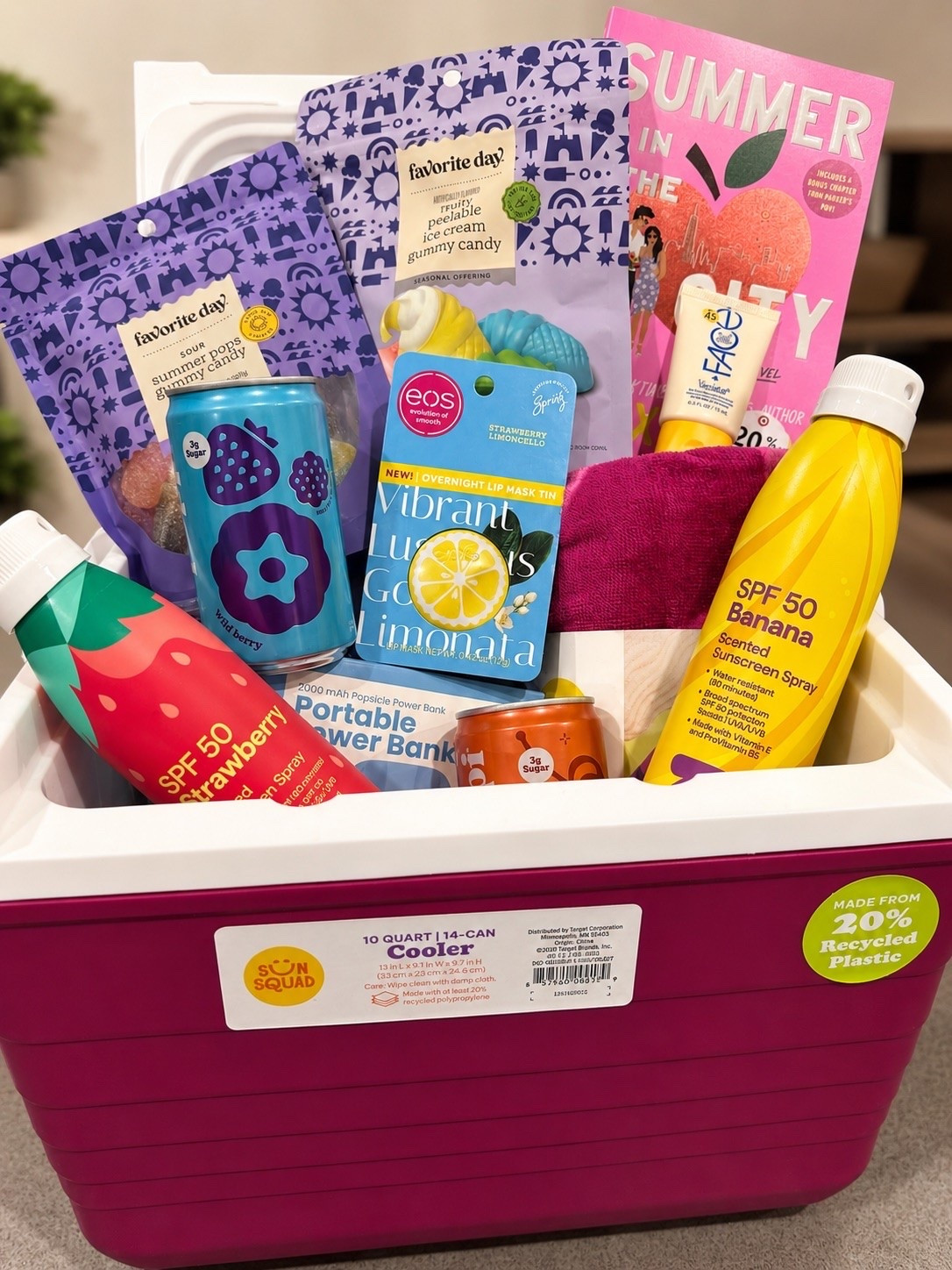 Summer time gift basket 🧺 
All the goodies that are the perfect summertime fun!