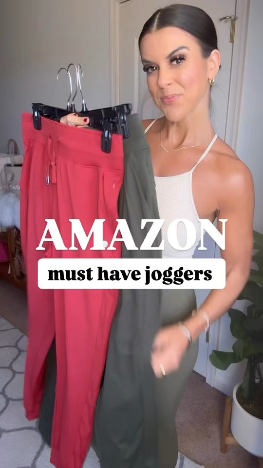 Amazon joggers I love! I size up one size to a medium for a looser fit. Size small in everything else. Shoes fit tts.

If something is sold out in a certain color,  Amazon has selected a “similar pick” it says. If you click below that picture it says “view original”, and then click “view details”. That will take you to the actual item in the reel. If you don’t see “similar pick”, then it’s the actual item I am wearing.

#LTKSeasonal #LTKActive #LTKFindsUnder100
