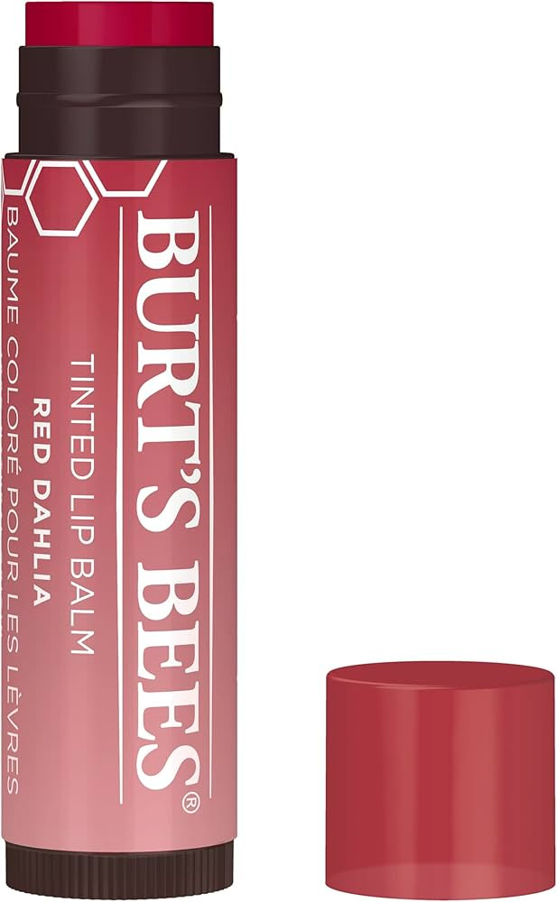 Burt's Bees Lip Balm, Tinted Moisturizing Lip Care for Women, 100% Natural, with Shea Butter, Red... | Amazon (US)