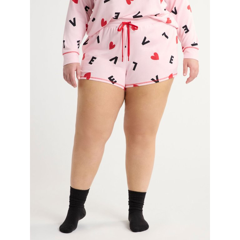 Joyspun Women's and Women’s Plus Hacci Knit Sleep Shorts, 2.75” Inseam, Sizes XS to 3X | Walmart (US)
