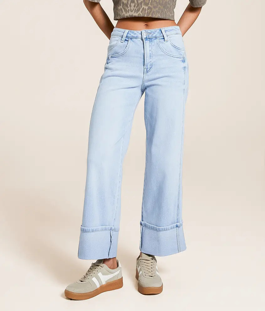 High Rise Cropped Wide Leg Stretch Jean | Buckle