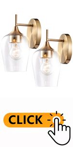 Hamilyeah Gold Sconces Wall Lighting Set of 2, Bathroom Wall Lighting Fixtures Brass, Modern and Vin | Amazon (US)