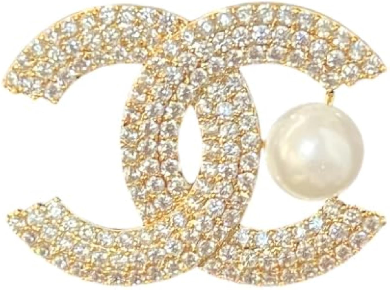 Women rhinestone faux pearl brooch, elegant crystal lapel pin, alloy decorative brooch for coat b... | Amazon (US)