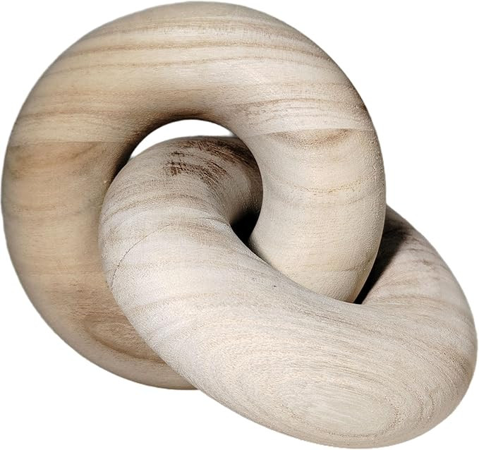 Round Wood Chain Links Decor - 2-Link Natural Knot Shelf Decorative Objects for Modern Home Livin... | Amazon (UK)