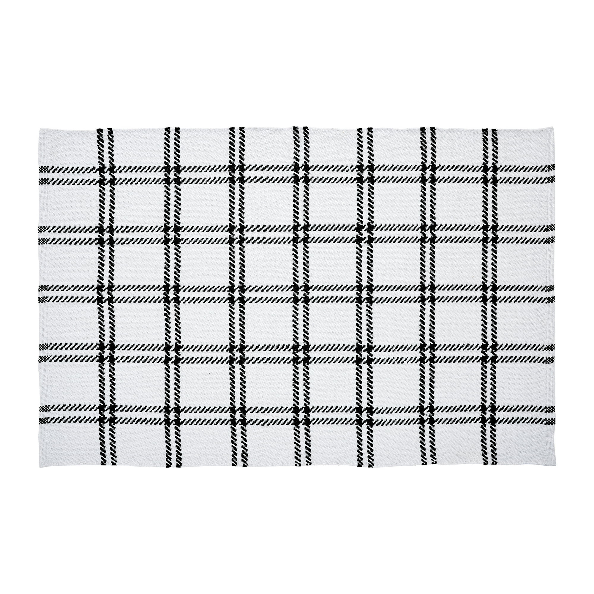 My Texas House Windowpane White Layering Indoor/Outdoor Area Rug, 24" x 38" | Walmart (US)