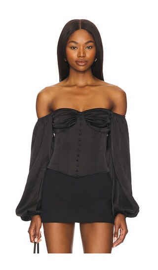 Gabriella Corset Top in Black | Revolve Clothing (Global)