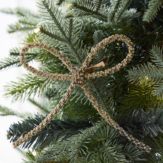 Glitter Bow Clip-On Ornament | West Elm (US)