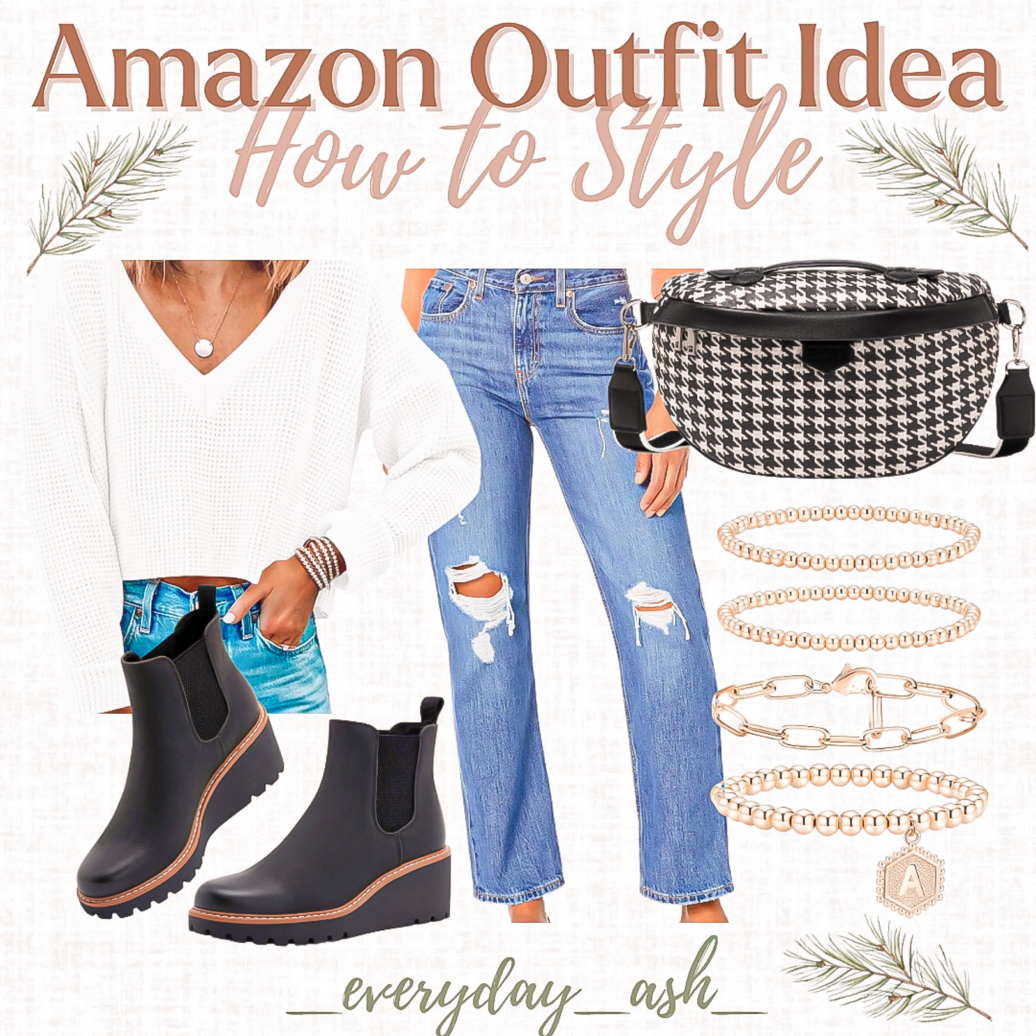 Amazon outfit idea ❤️

This casual outfit is great for the winter season and for Christmas - casual but pops of holiday with the patterns 🖤

Amazon fashion, Amazon outfit , Amazon outfit idea, gift for her, gift guide , Christmas , white sweater , women’s jeans, women’s shoes, winter boots, gold jewelry, gold bracelet , sling bag, belt bag, gingham bag, black and white purse 

#LTKstyletip #LTKfindsunder50 #LTKGiftGuide