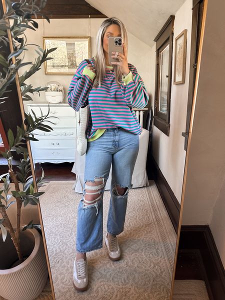 Amazon free people lookalike sweatshirt, wearing size L
Jeans are old from red dress
Look for less
Free people inspired 
Amazon find 
Amazon fashion


#LTKfindsunder50