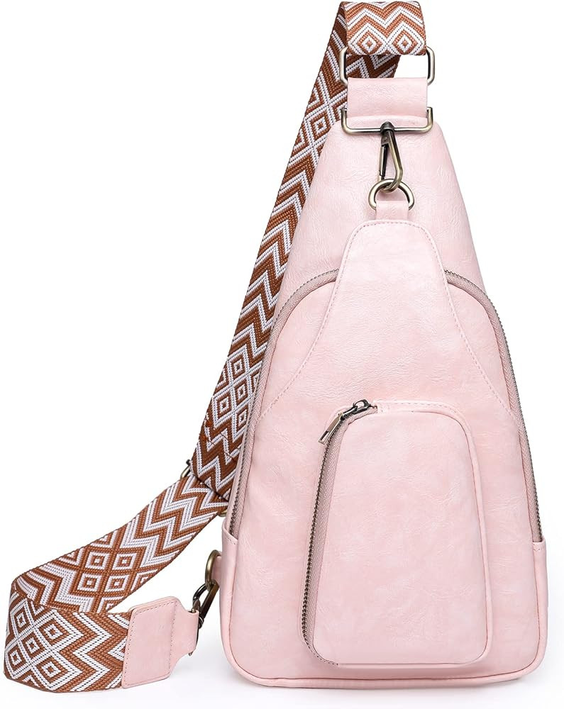 YZFSM Sling Bag For Women Small Crossbody Sling Backpack Leather Sling Bag Multipurpose Chest Bag... | Amazon (US)