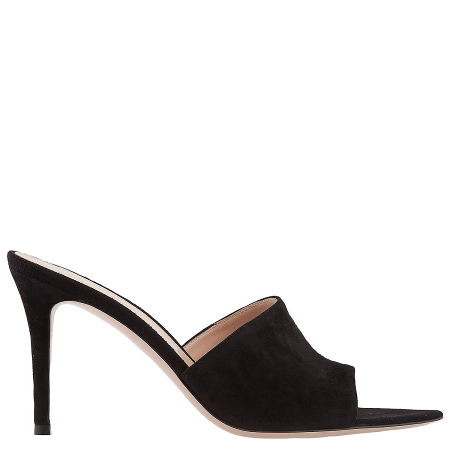 Gianvito Rossi Black Camoscio Suede Mules | Jomashop.com & JomaDeals.com