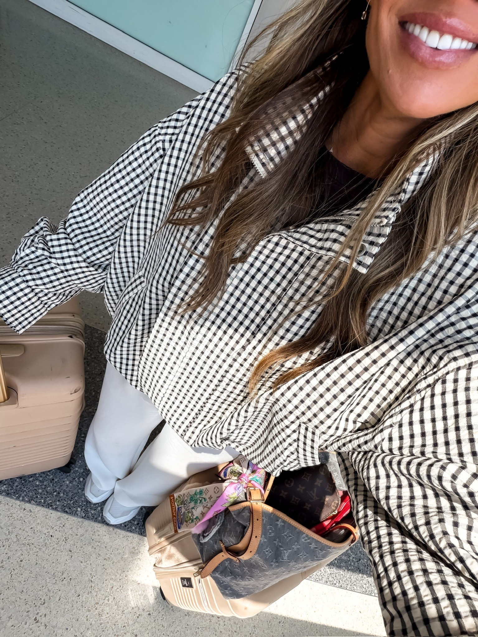 Plaid is EVERYWHERE right now 👀🤎 This oversized jacket is such a good way to wear the trend, especially with comfy pants and sneakers for a travel day!

plaid jacket, plaid trend, oversized jacket, travel outfit, airport outfit, casual outfit, comfy style, layering jacket, neutral plaid, women over 40 style, travel style, TheMomInStyle

#LTKdayinmylife #LTKgrwm #LTKActive