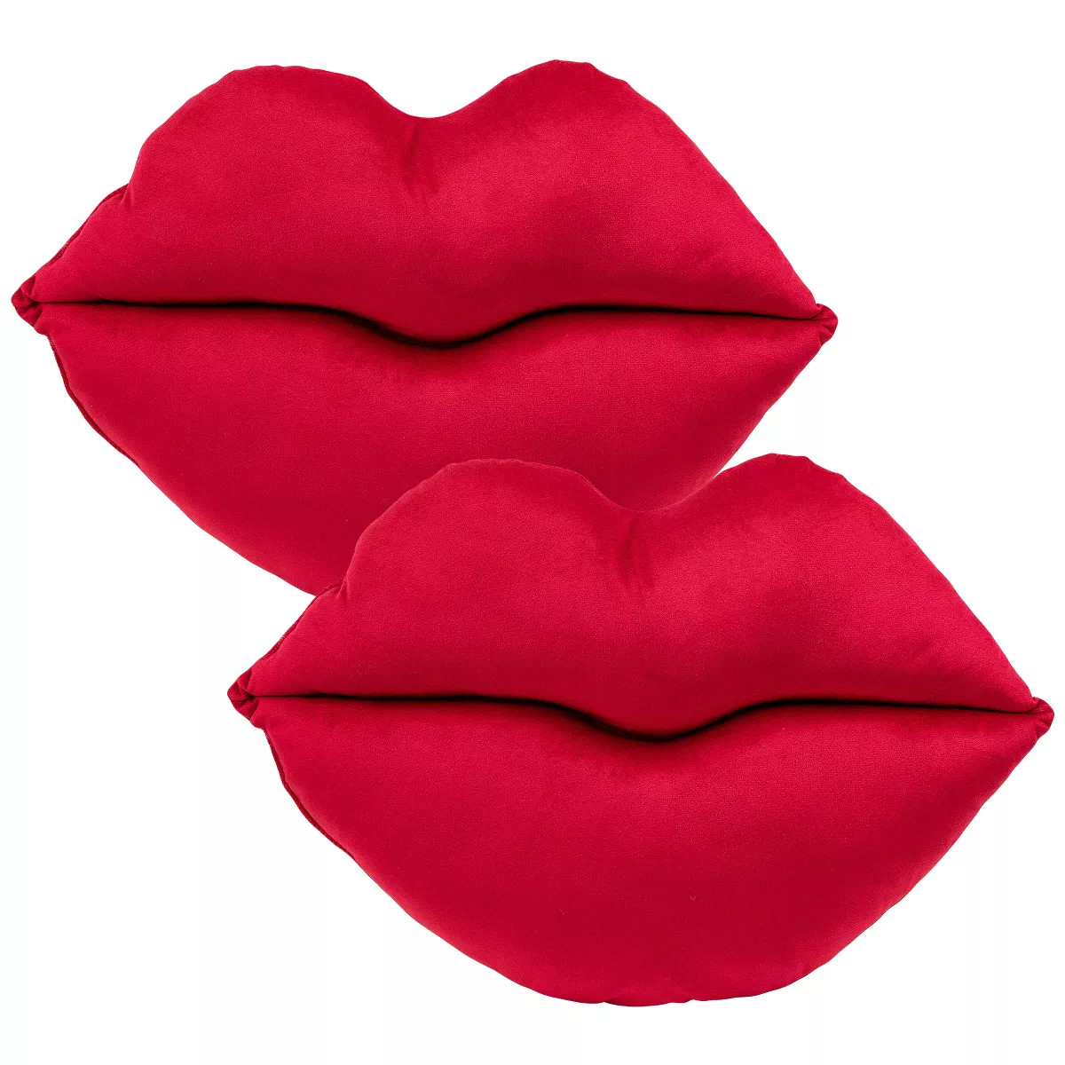Northlight Lip-Shaped Cotton Throw Pillows - 16" x 24" - Ruby Red - Set of 2 | Target