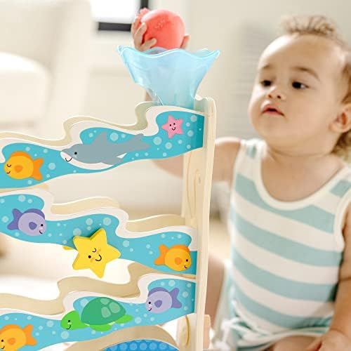Melissa & Doug Rollables Wooden Ocean Slide Infant and Toddler Toy (5 Pieces) | Amazon (US)