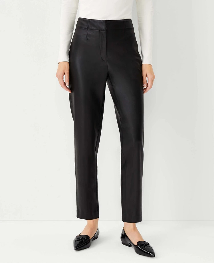 The Petite Faux Leather Slim Pant | Ann Taylor (US)