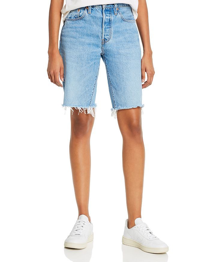 Cotton Frayed Denim Shorts in Luxor Nights | Bloomingdale's (US)