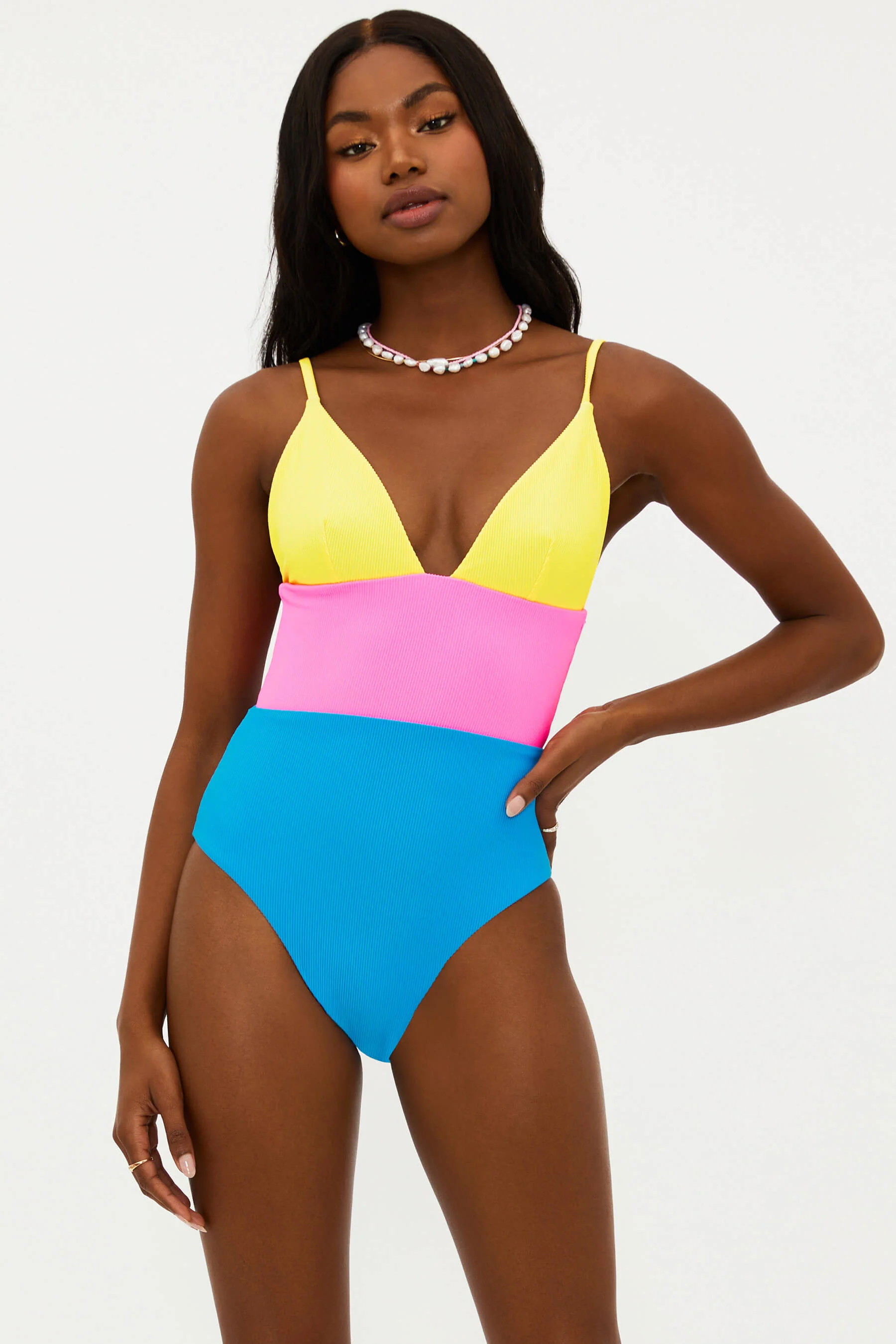 Wren One Piece Coral Reef Colorblock | Beach Riot