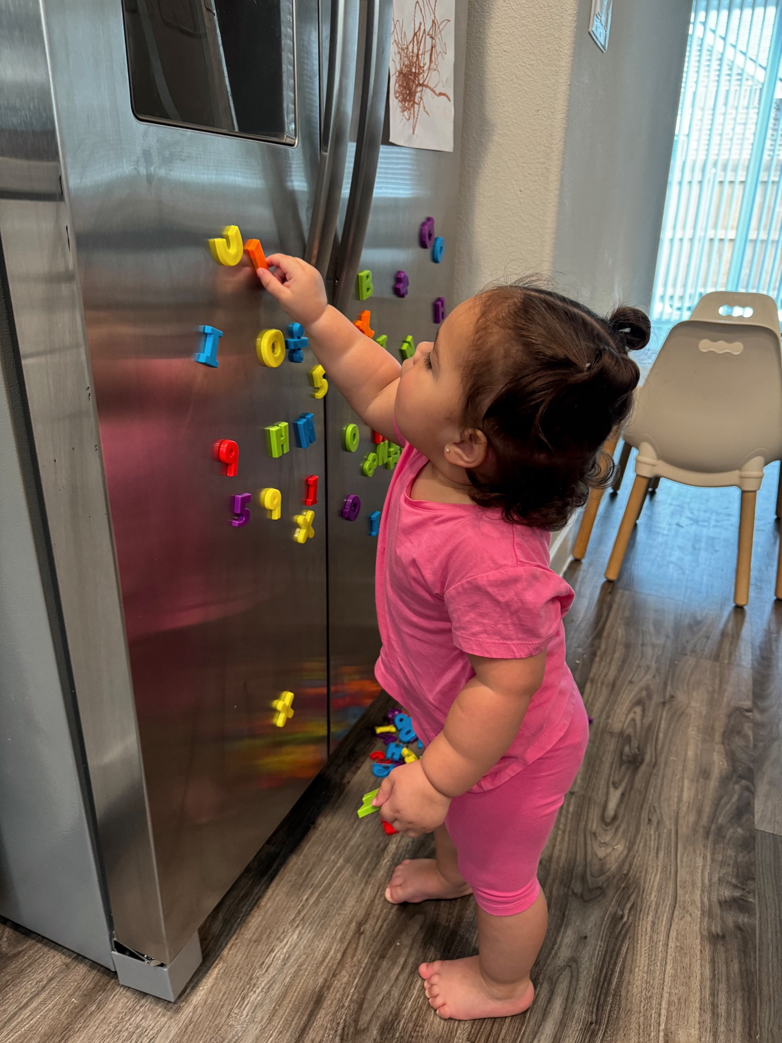 Just got these new letter and number magnets and they are a hit! Came with a small bag  to bring along.

#LTKkids