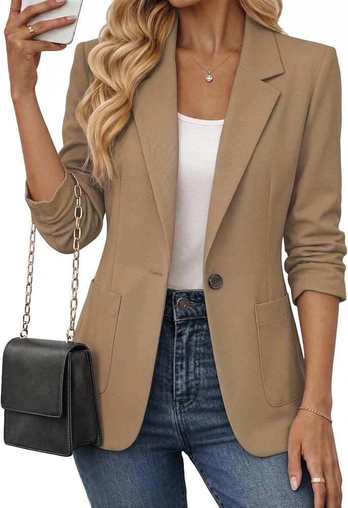 Business Casual Work Style,Petite Slim Blazer,Slight Stretchy,Full Lining,Spring Summer Fall Offi... | Amazon (US)
