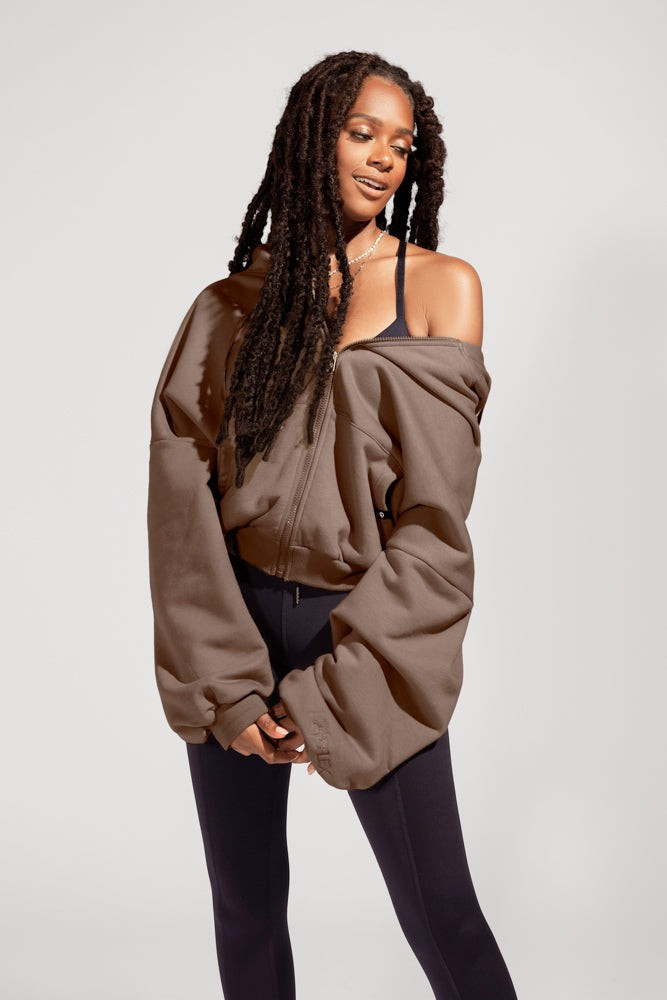 Zip Cloud Hoodie - Chestnut | POPFLEX