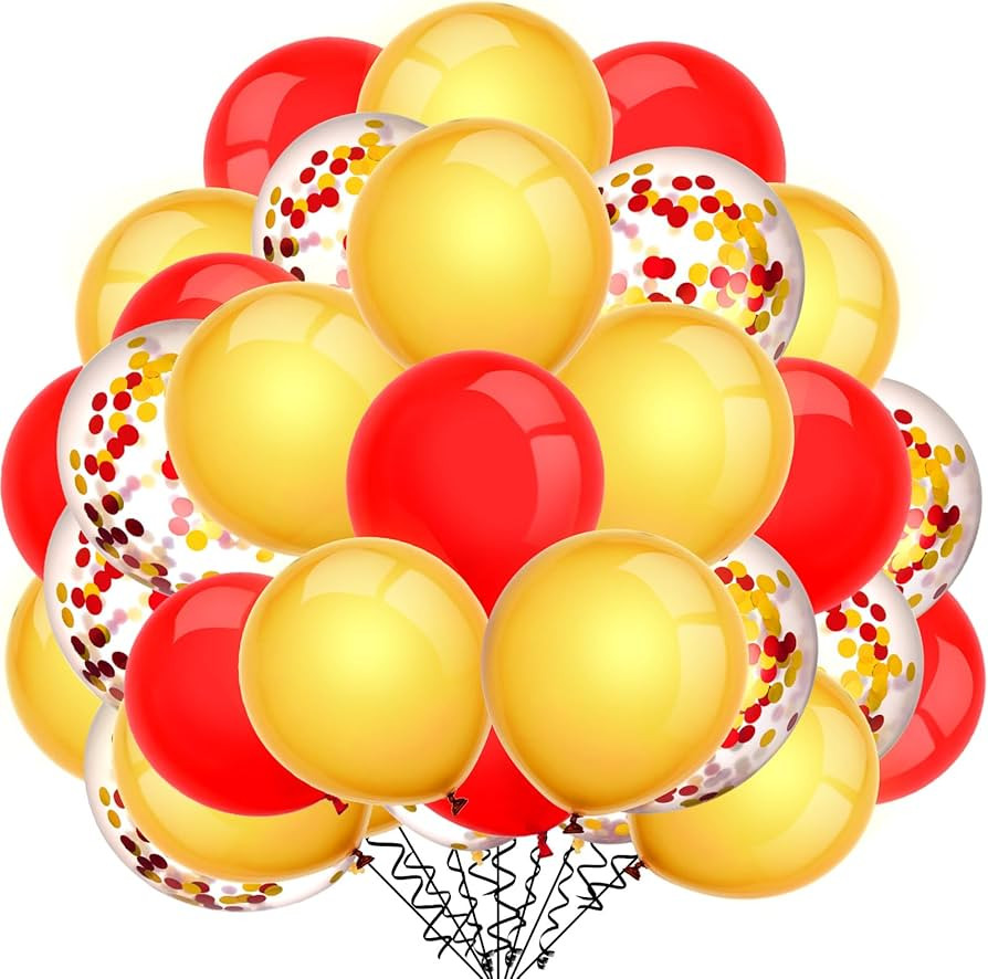TecUnite 80 Piece Confetti Balloons Gold Confetti Latex Balloons 12 Inch for Wedding Event Party ... | Amazon (US)