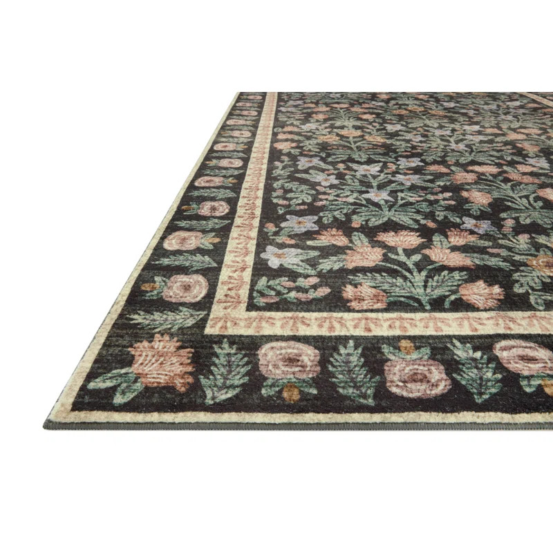 Rifle Paper Co. x Loloi Eden Mughal Garden Black Rug feat. CloudPile | Wayfair North America