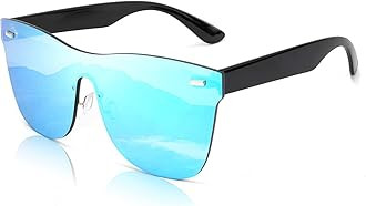 FEISEDY Oversized Mirrored Frameless Lens One Piece Sunglasses for Women Men B2647 | Amazon (US)