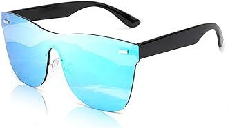 FEISEDY Oversized Mirrored Frameless Lens One Piece Sunglasses for Women Men B2647 | Amazon (US)