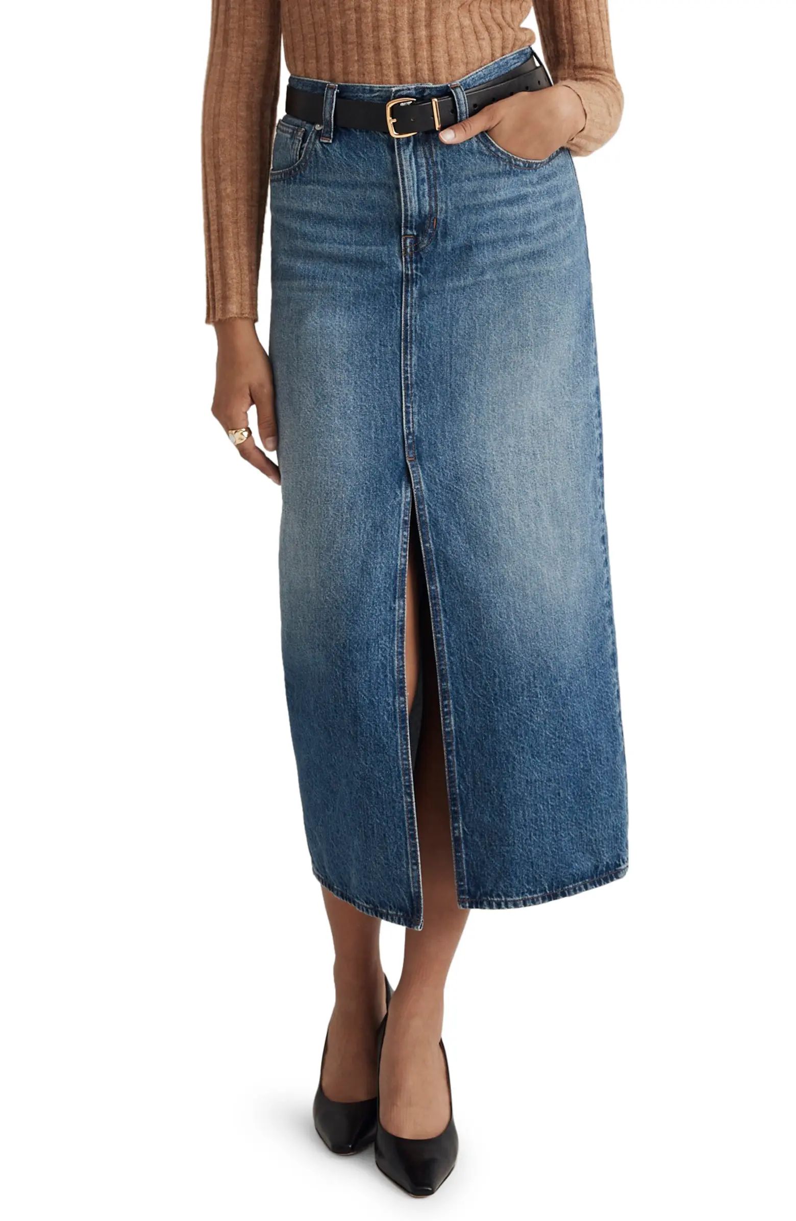 Madewell Mid Rise Denim Maxi Skirt | Nordstrom | Nordstrom