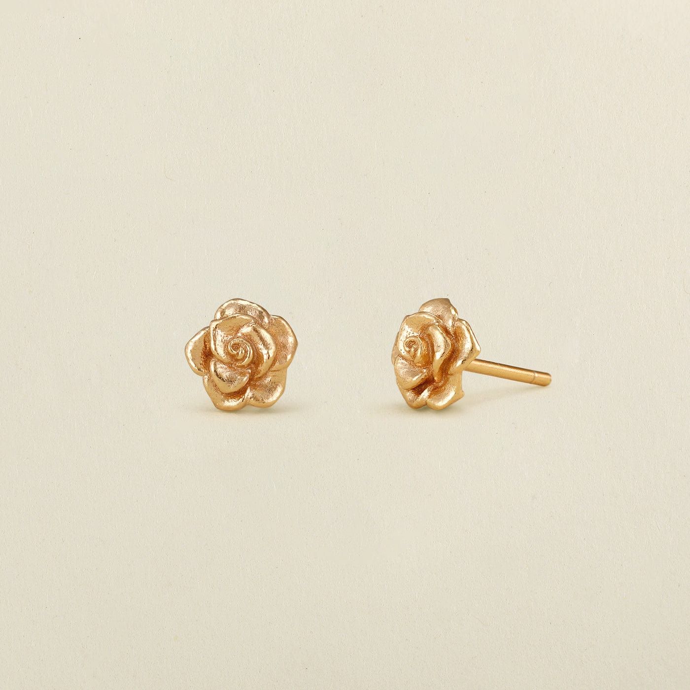 June Birth Flower Stud Earrings | Gold Vermeil | Birth Flower Earrings | Made by Mary (US)